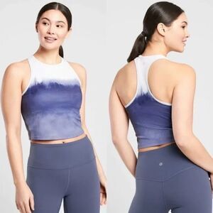 Athleta Blue Ombré Cropped Racerback Tank